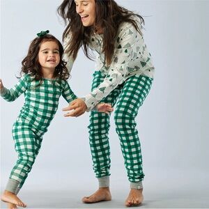 Honest Baby Plaid Painted Buffalo Emerald Holiday Matching Pajama Set 2t NEW